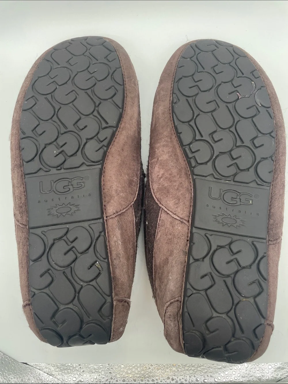 UGG Chocolate Brown Plush-Lined Moccasin Slippers